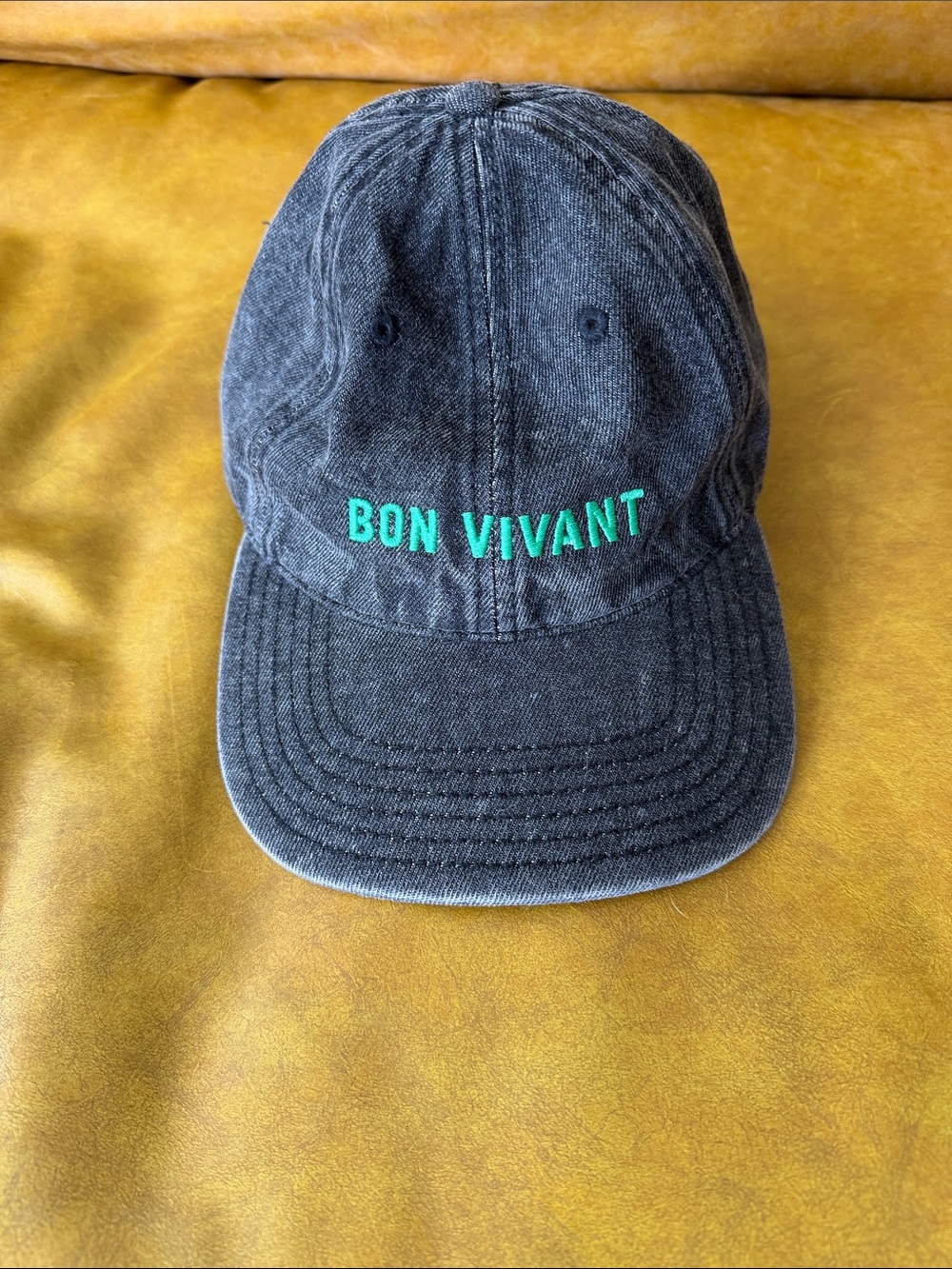 Clare V Bon Vivant Embroidered Charcoal Baseball Cap